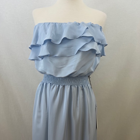 JAYGODFREY 💯% Silk Off-Shoulder Maxi, Lapis Blue Ombré, Size 10, NWT - Picture 5 of 8